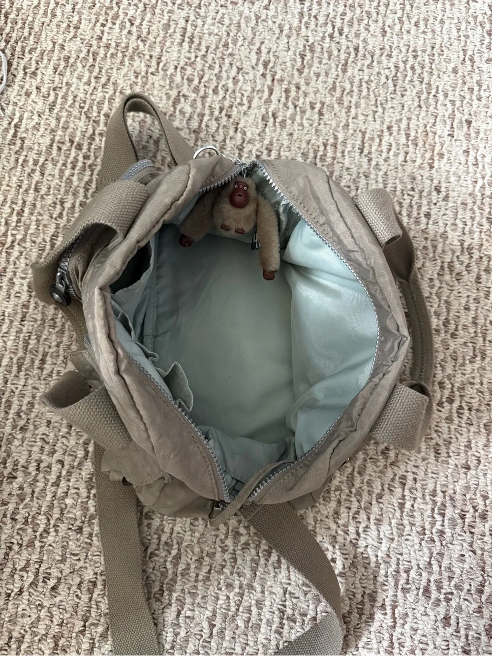 Taupe Kipling Defea Multi-Pocket Women’s Shoulder Bag